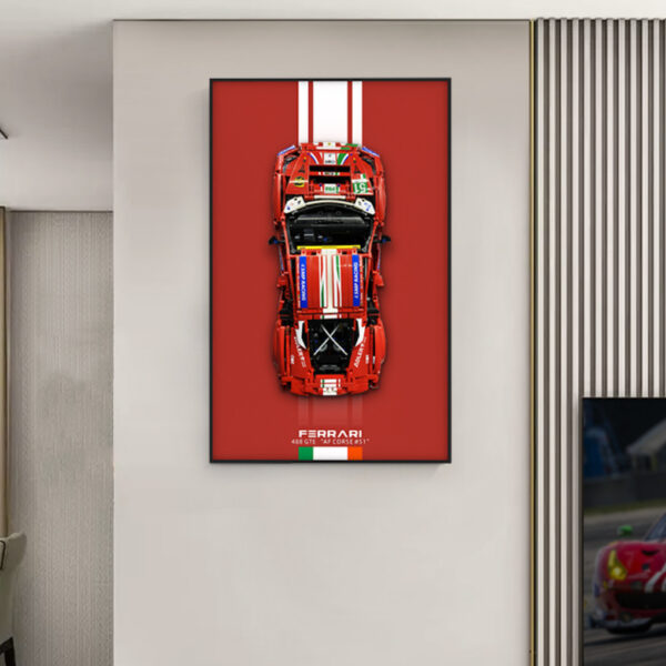 Displaywandbord voor Lego Ferrari Daytona SP3 42143 voor Lego-auto Wandbevestiging voor Lego-auto Display, cadeau-idee voor Lego-liefhebbers, woondecoratie (auto niet inbegrepen)