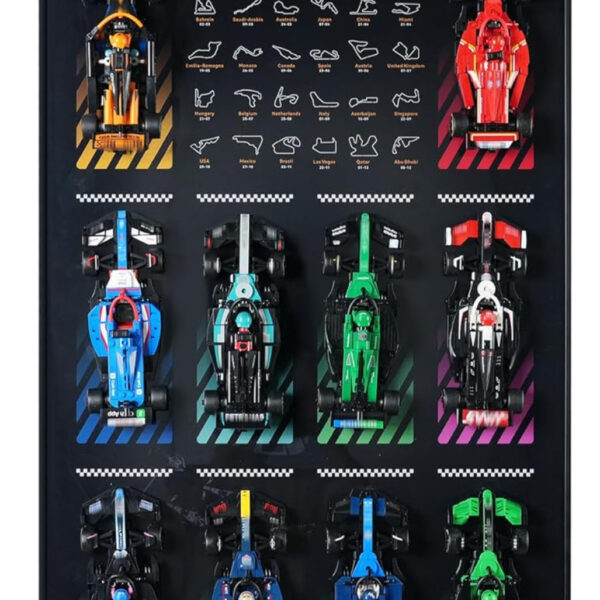 Displaywandbord voor Lego Speed Champions Ultimate Formula 1 Collector's Pack (auto niet inbegrepen) Wandbevestiging voor Lego 66802 verzamelbare F1-modelautoset, ruimtebesparend, creatieve woondecoratie