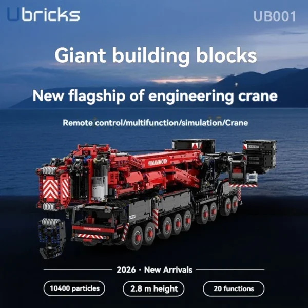 Ubricks UB001-E1001 Technicus Rood Liebherr LTM 11200 Met motor