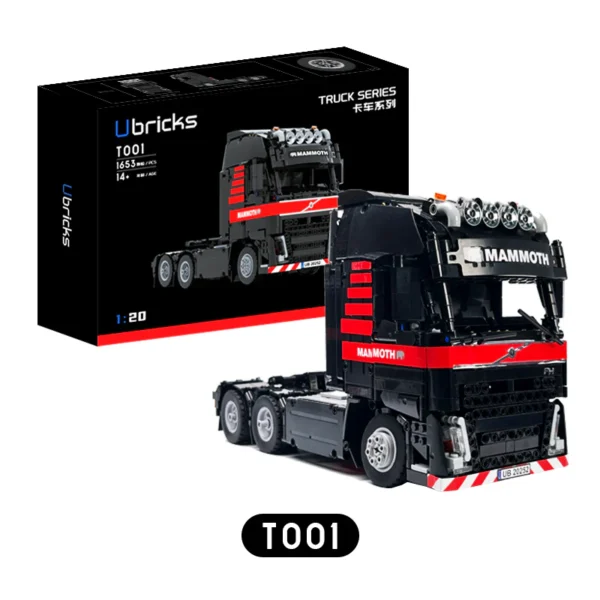 1653 stuks Ubricks T001 FH drieassige zware vrachtwagen (galvanisch gedynamiseerde versie)