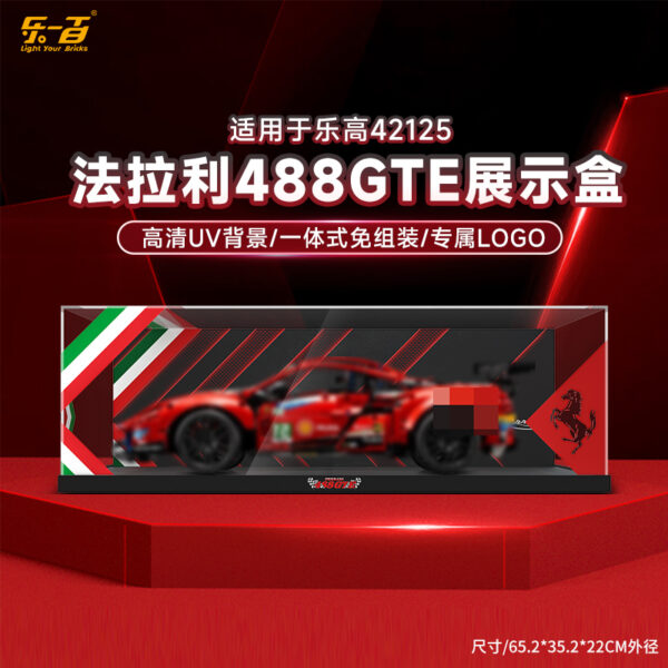LEGO 42125 Ferrari 488 GTE “AF Corse #51” (Technic) Acryl displaydoos (LEGO niet inbegrepen)