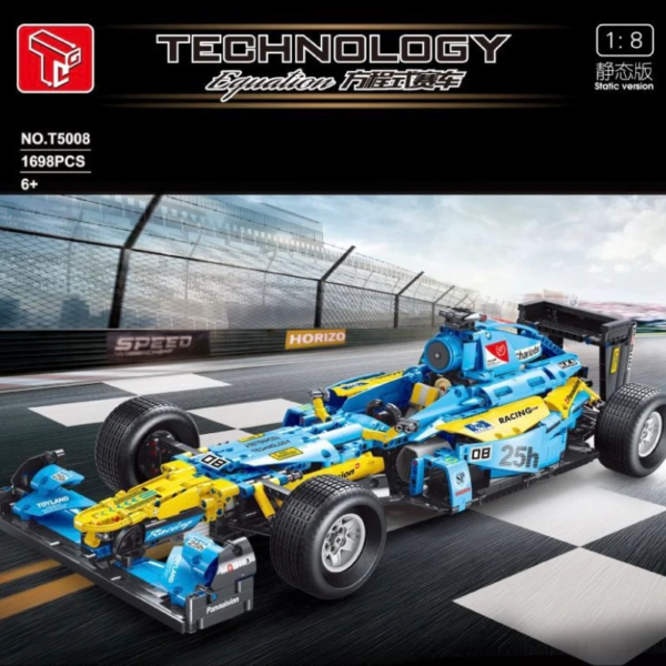 TAIGAOLE  Blauwe F1-auto op schaal 1:8 TECHNICIAN T5008 met 1698 onderdelen