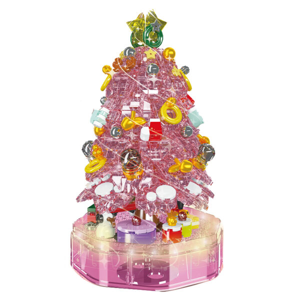 MOULD KING 10089 Roze Magische Kerstmuziekdoos met 688 Stuks