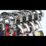 MouldKing 10087 Motorised L4 Gasoline Engine Building Set 10087S